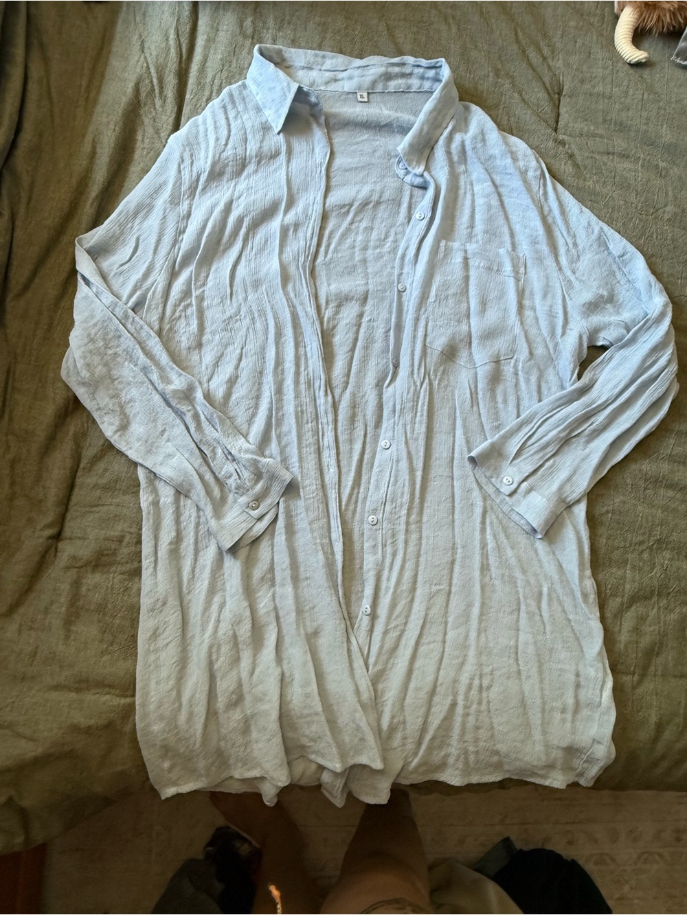 Light Blue Long Sleeve Button-Up Shirt